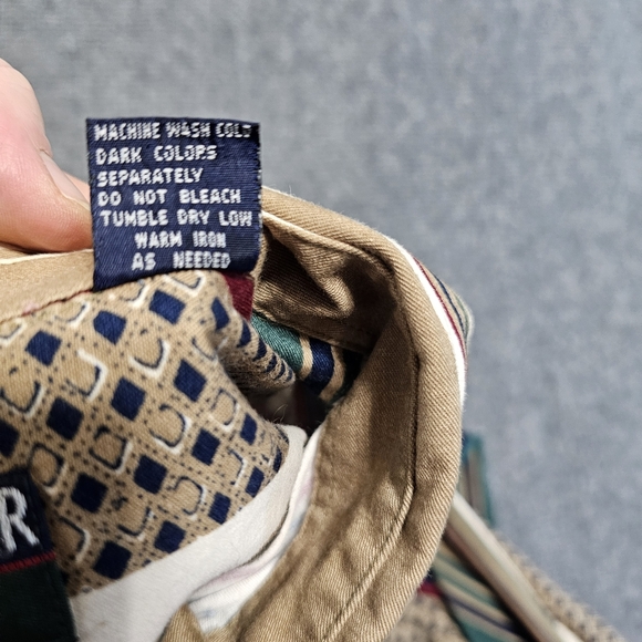 Vintage 90s Trader Bay Mens African Stripe Button Down Shirt Long Sleeve Cotton - Picture 8 of 16